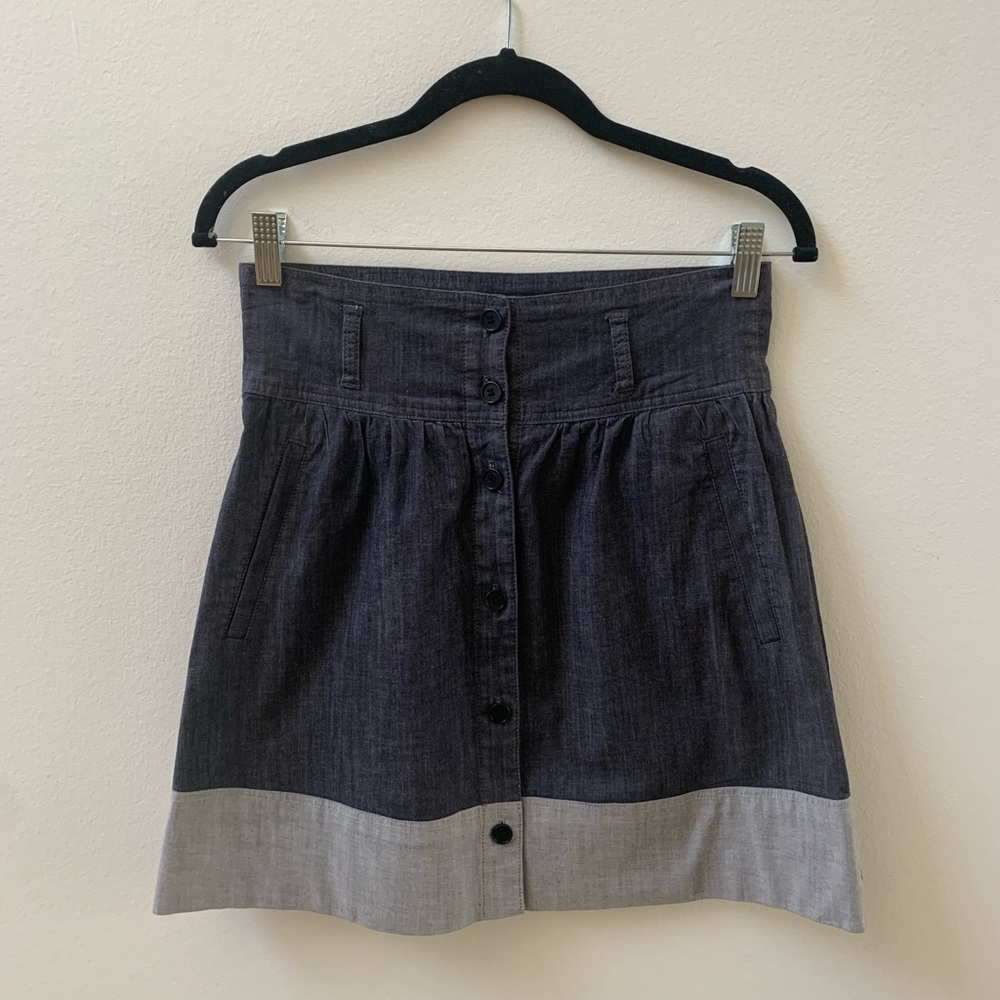 SZ 2 Theory Two Toned Gray Mini Skirt